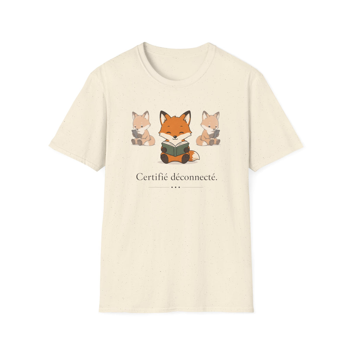 T-shirt Renards lecteurs — Adorables renards dessinés « Reconnecteur certifié »