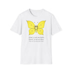 T-shirt papillon jaune avec poème