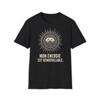 T-shirt Hérisson et énergie renouvelable — « Mon énergie est renouvelable » — T-shirt graphique écoresponsable