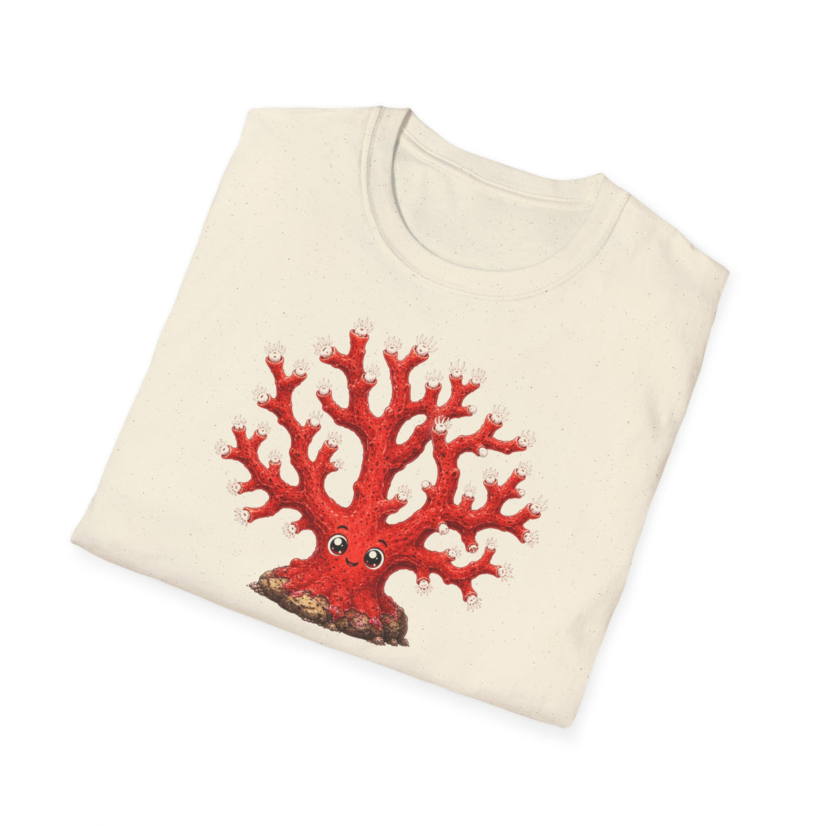 T-Shirt — Red Coral Illustration with French Quote