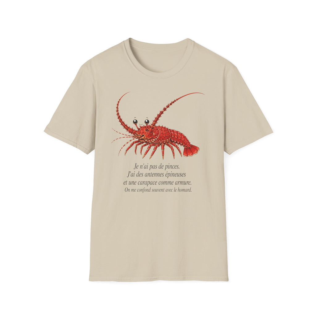 T-shirt illustré avec un homard — « Je n’ai pas peur »