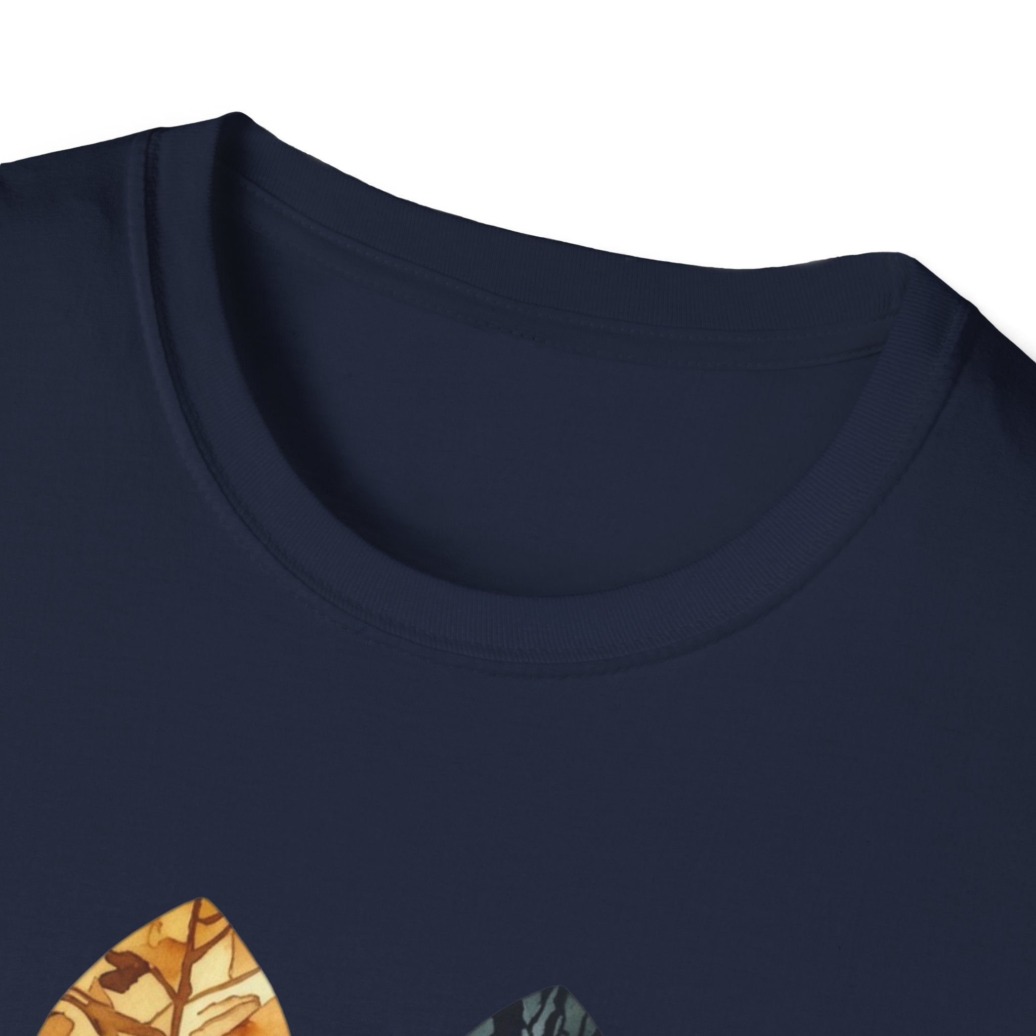 Nature Paw Print T-Shirt — Colorful Leaf & Stone Paw Design