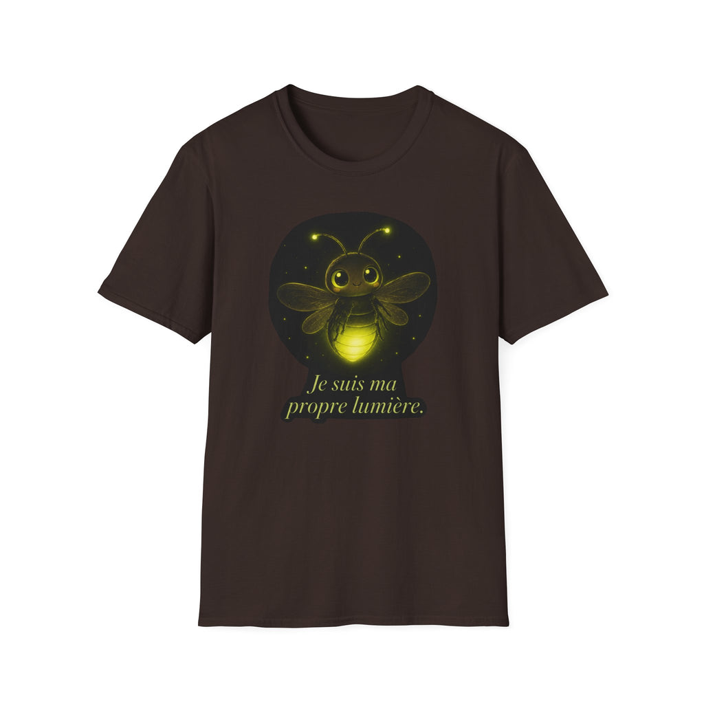T-shirt Luciole lumineuse — Adorable insecte rayonnant avec inscription « Je suis ma propre lumière »