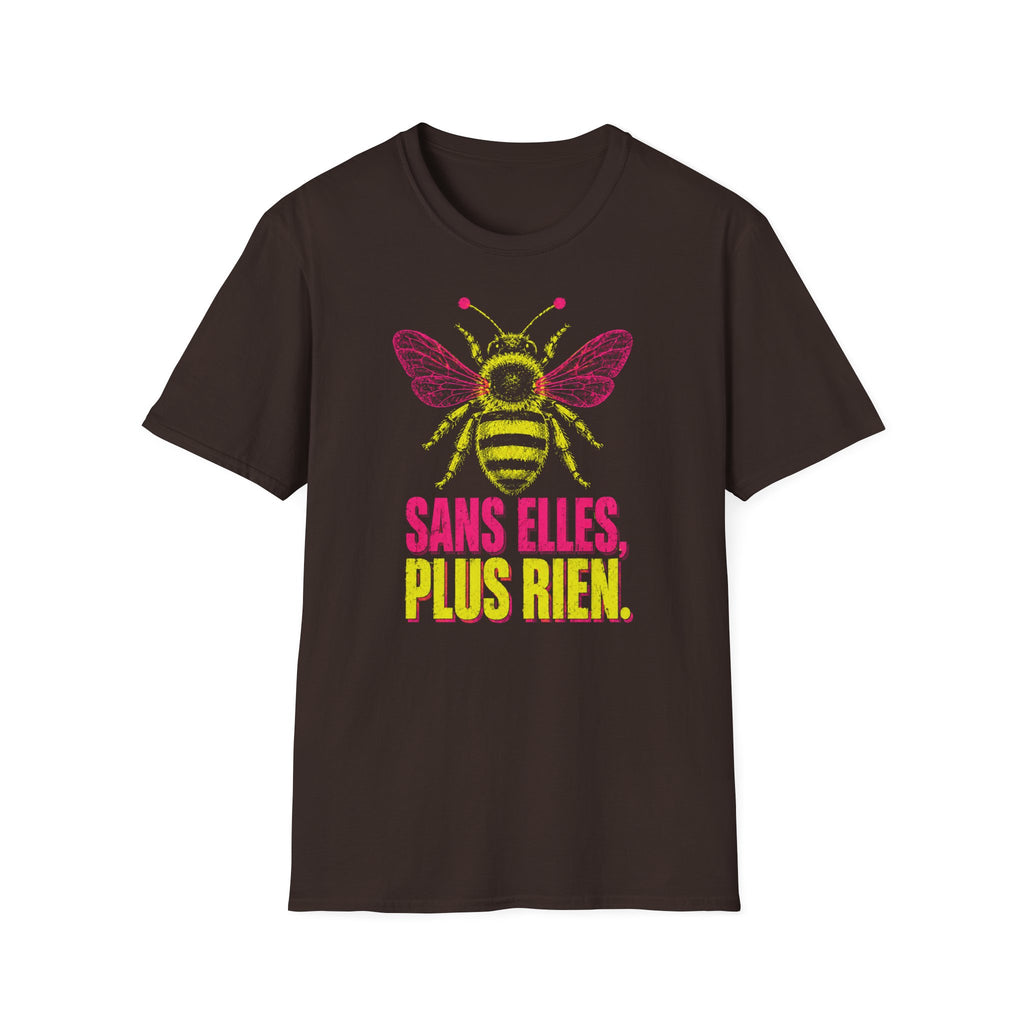 T-shirt graphique Abeille — « Sans elles, plus rien. » — T-shirt féministe en hommage aux pollinisatrices