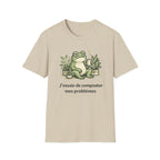 Frog Composting T-Shirt – "J'essaie de composter mes problèmes" French Eco Humor Tee