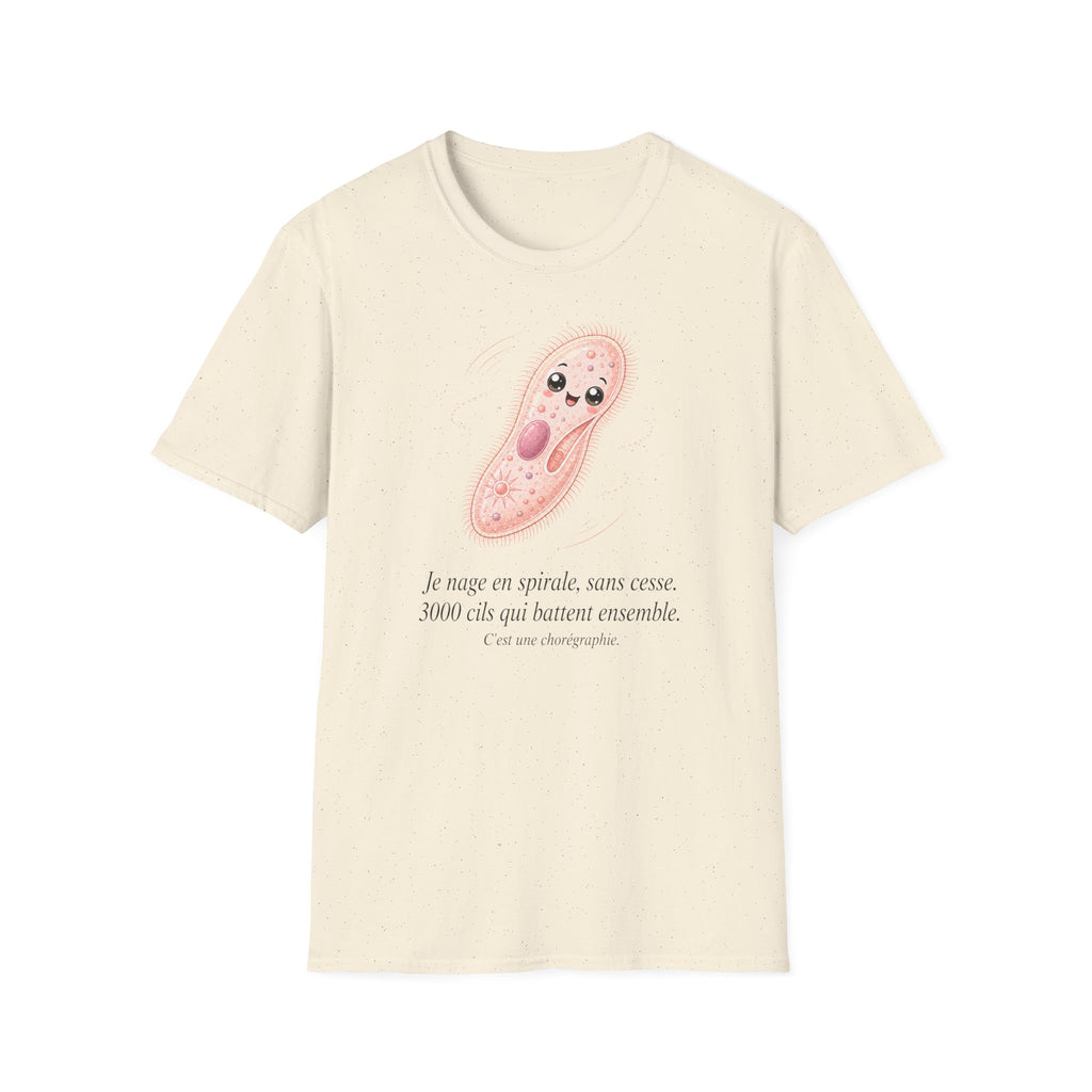 T-shirt avec adorable illustration de paramécie — T-shirt kawaii sur le thème de la biologie