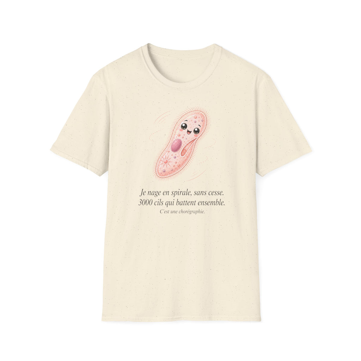 T-shirt avec adorable illustration de paramécie — T-shirt kawaii sur le thème de la biologie