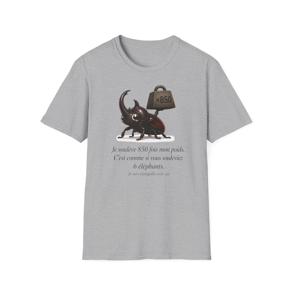 T-shirt « Force du scarabée » — Adorable scarabée rhinocéros portant 850 fois son poids