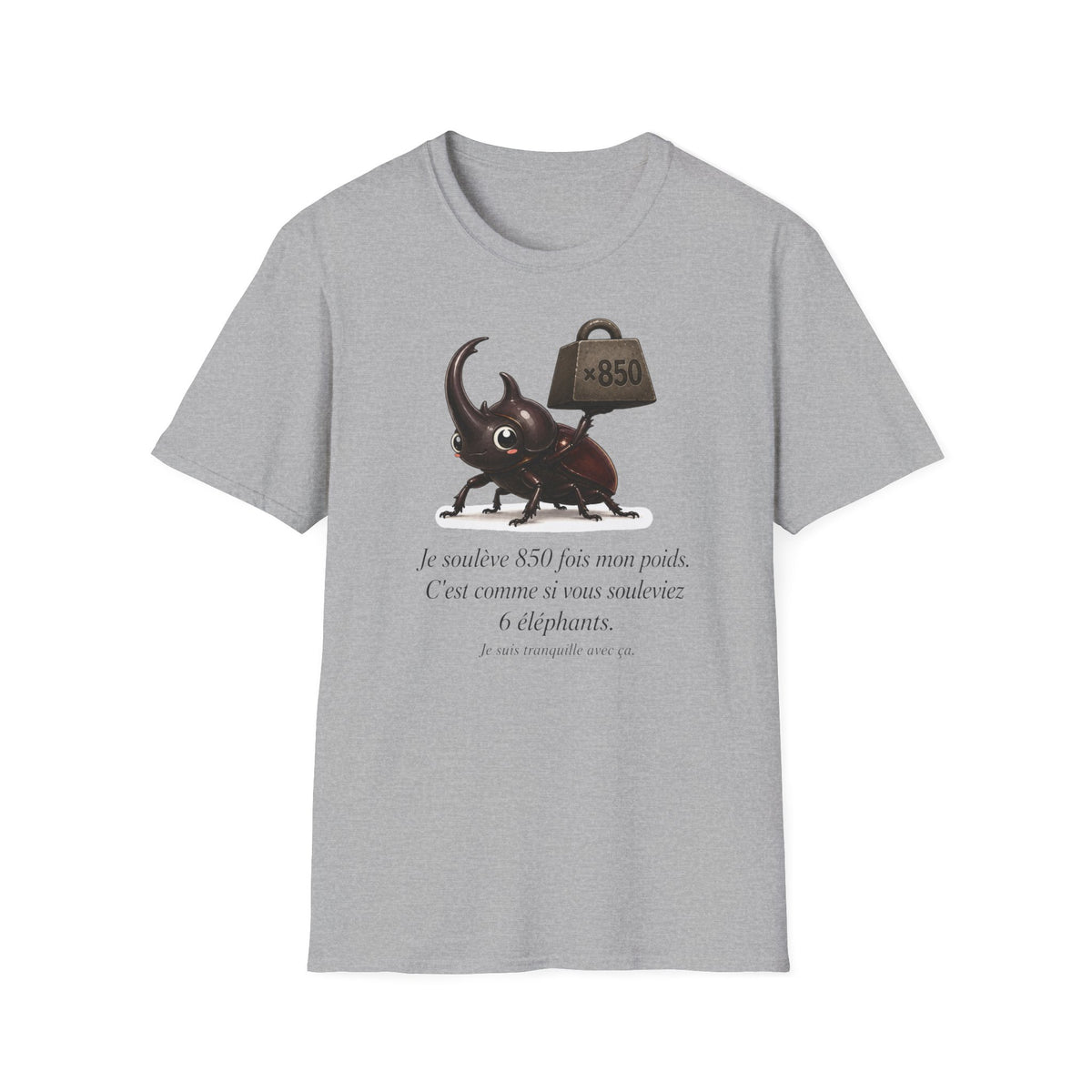 T-shirt « Force du scarabée » — Adorable scarabée rhinocéros portant 850 fois son poids