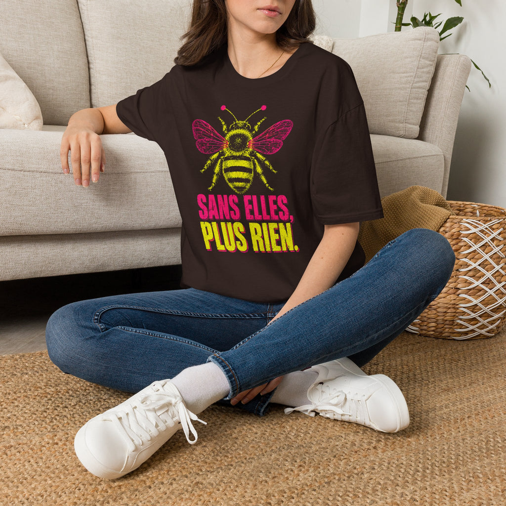 T-shirt graphique Abeille — « Sans elles, plus rien. » — T-shirt féministe en hommage aux pollinisatrices