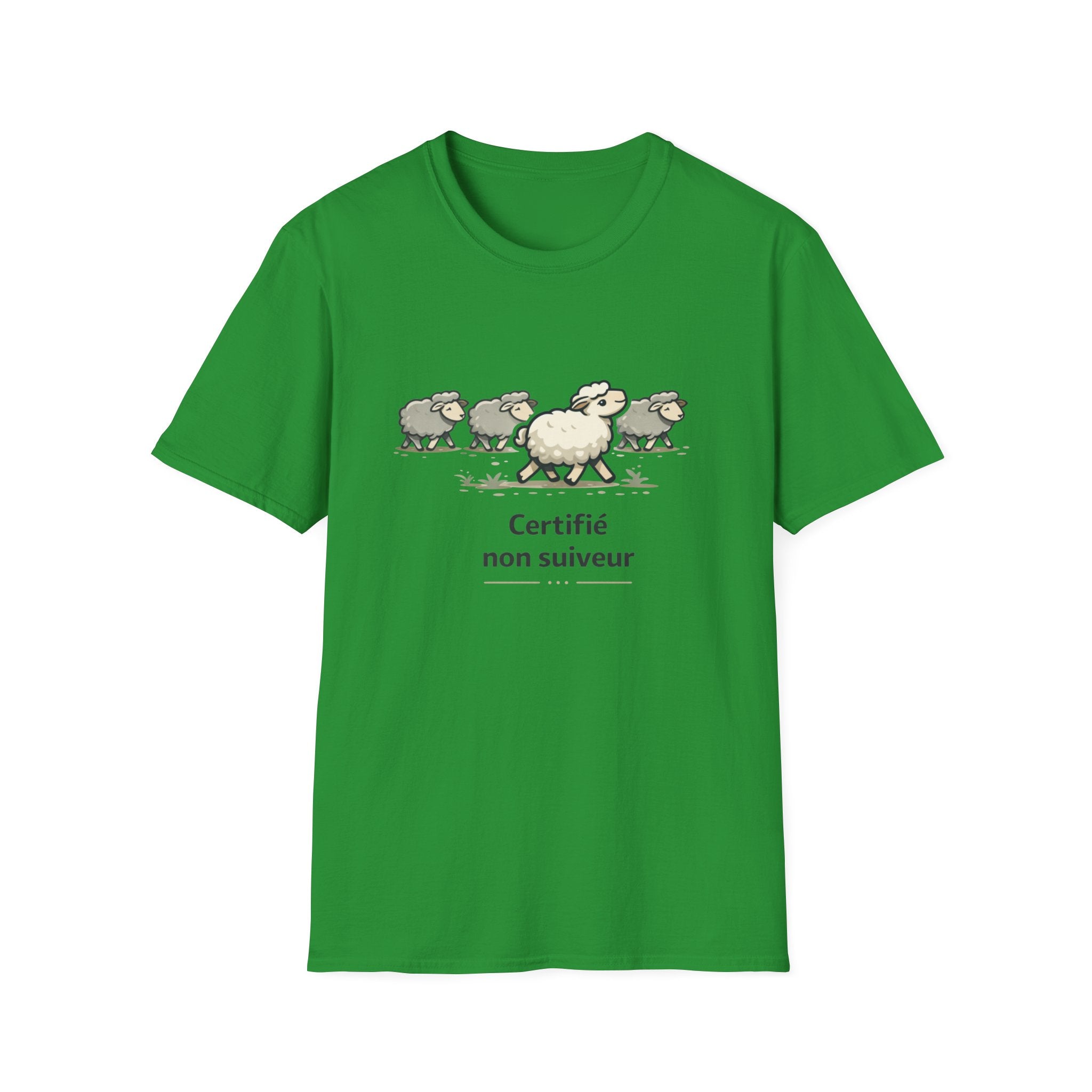 T-Shirt — "Certifié non suiveur" Funny Sheep Graphic Tee