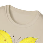 T-shirt papillon jaune avec poème