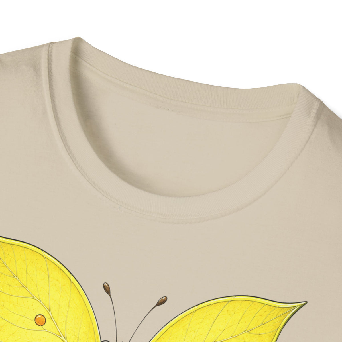 T-shirt papillon jaune avec poème