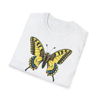 T-shirt graphique papillon — Machaon jaune vintage
