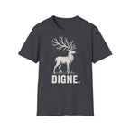 T-shirt illustré avec cerf — « DIGNE. » — T-shirt graphique inspiré de la nature