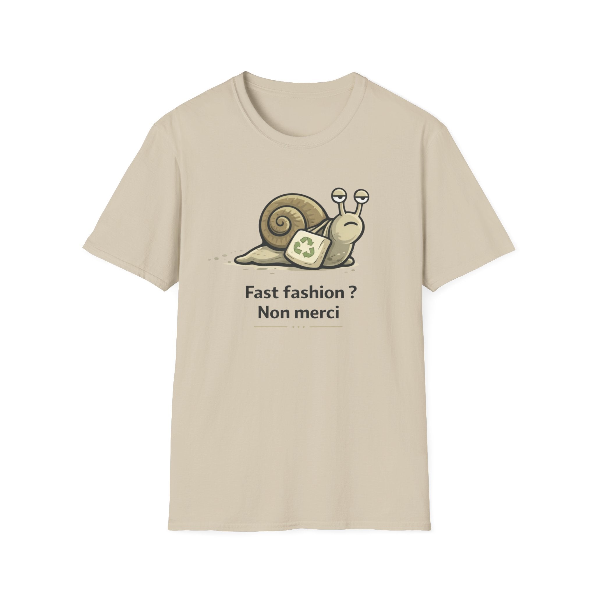 Eco Snail T-Shirt — "Fast fashion? Non merci" Sustainable Fashion Tee