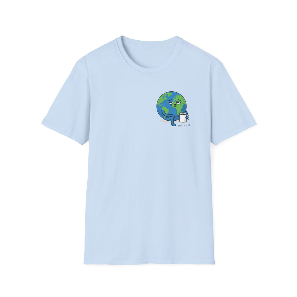 Earth Hugging Coffee T-Shirt — Cute Planet Drinking Coffee Graphic Tee