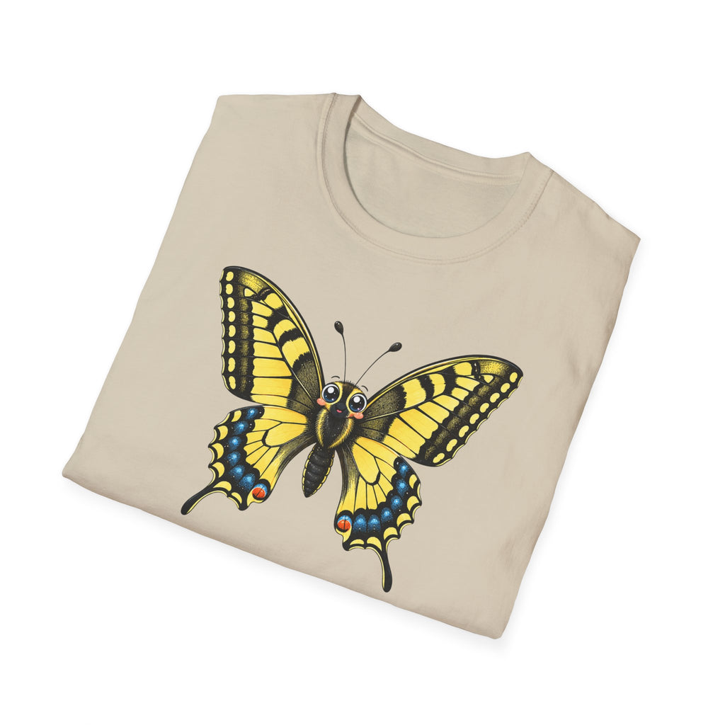 T-shirt graphique papillon — Machaon jaune vintage