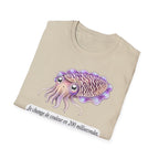 T-shirt illustré avec une seiche — « Je change de couleur en 200 millisecondes »