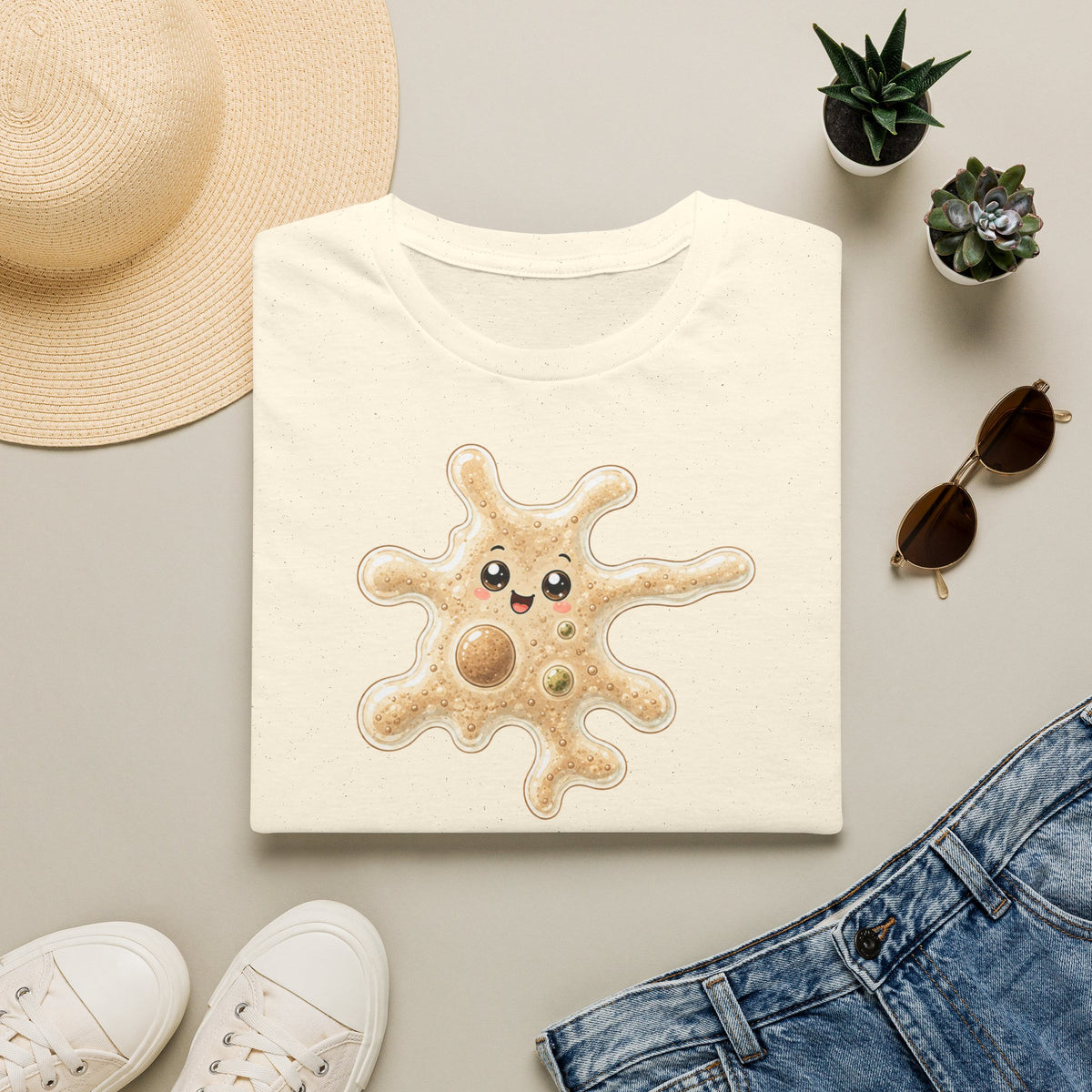 T-shirt avec adorable illustration d’amibe — T-shirt kawaii représentant un microorganisme