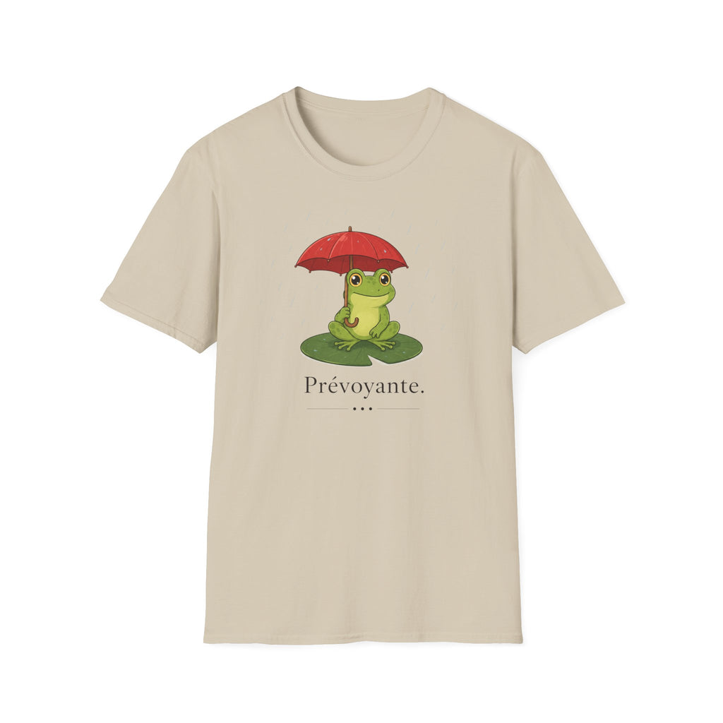 T-shirt Grenouille au parapluie rouge — Adorable illustration « Prévoyante »