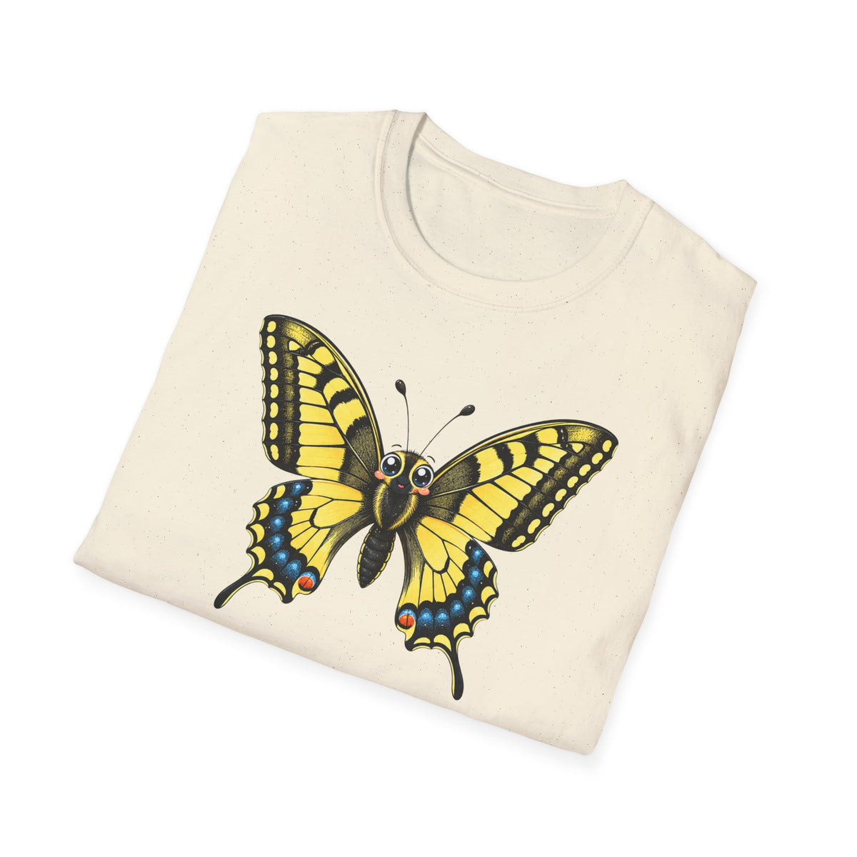 T-shirt graphique papillon — Machaon jaune vintage