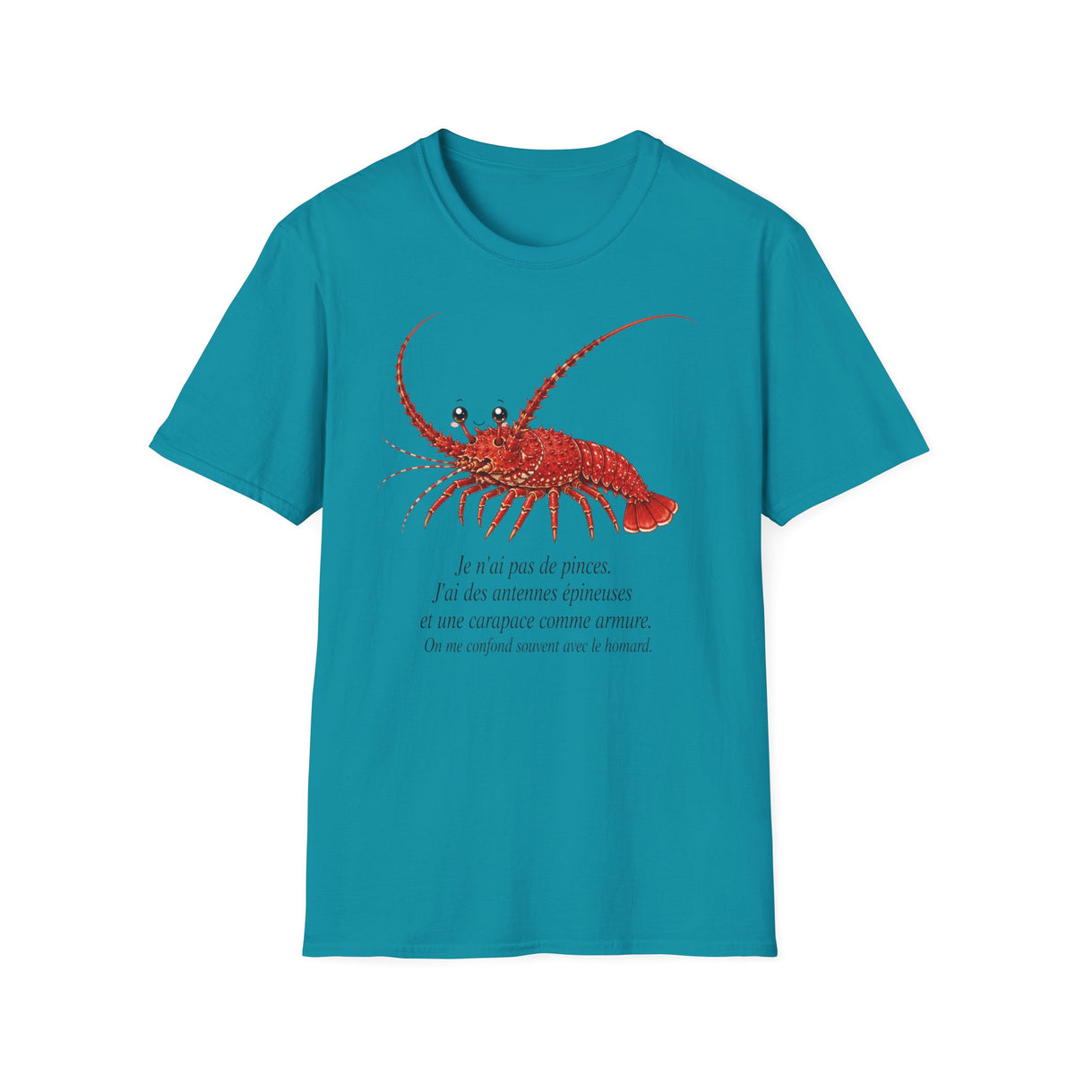 T-shirt illustré avec un homard — « Je n’ai pas peur »