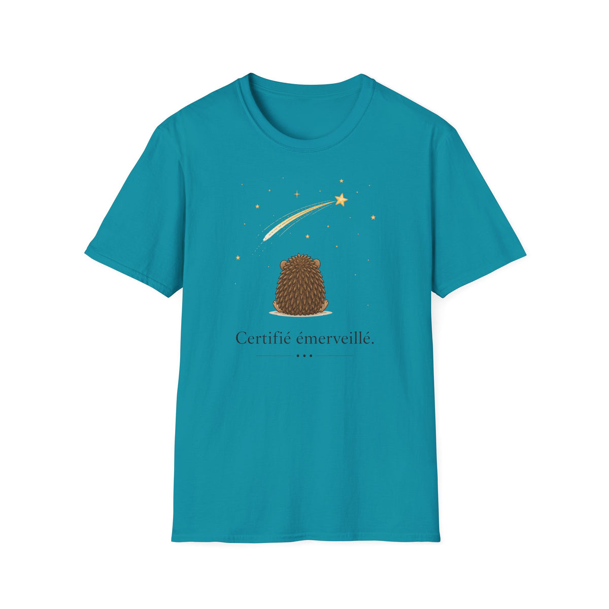 T-shirt Hérisson et étoile filante — Adorable illustration « Étoile émerveille »