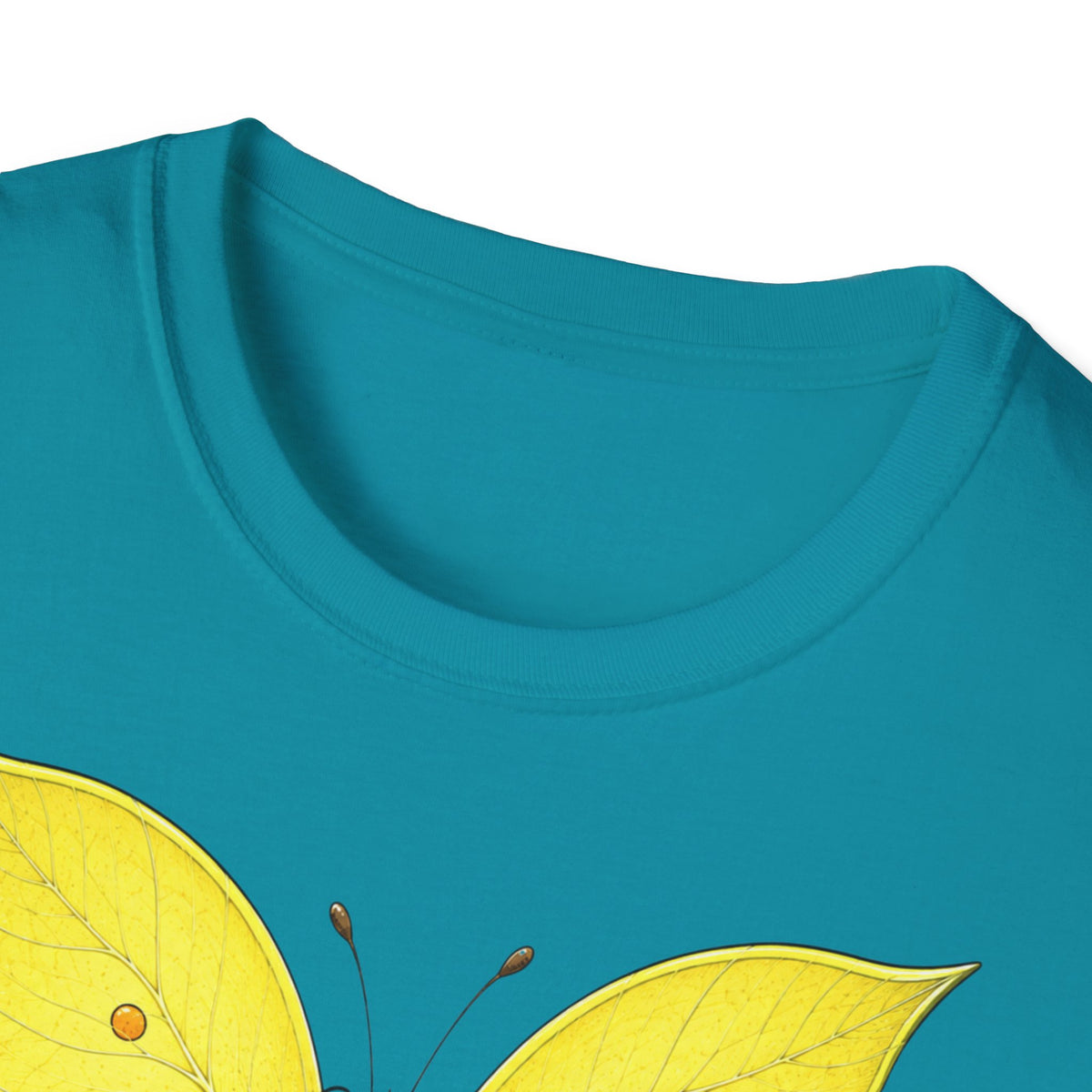 T-shirt papillon jaune avec poème