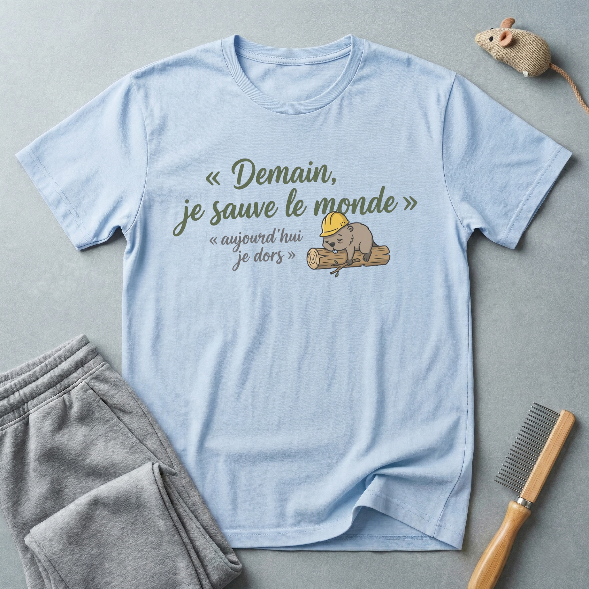 T-Shirt — "Demain, je sauve le monde"