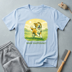 Dog T-Shirt — Cute Running Dog Graphic with “Woof Happening?”
