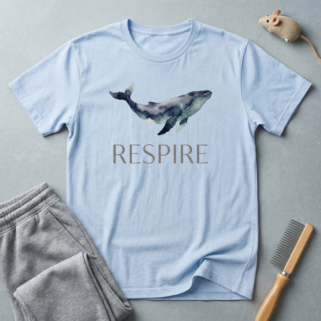 T-shirt baleine «RESPIRE» — T-shirt graphique apaisant sur le thème de l’océan