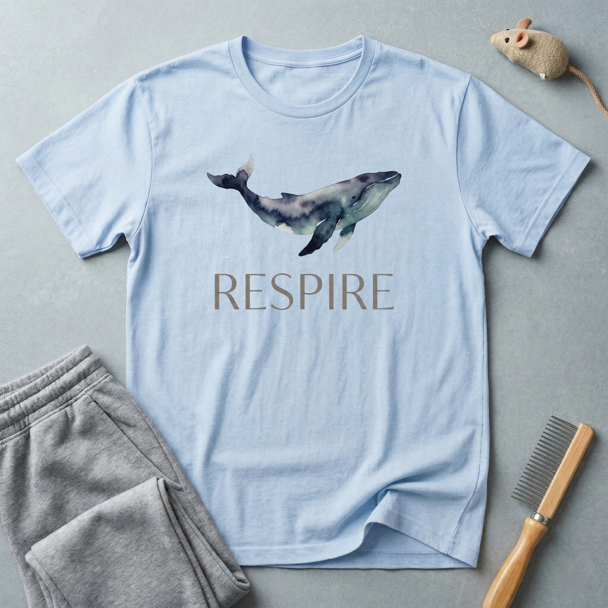 T-shirt baleine «RESPIRE» — T-shirt graphique apaisant sur le thème de l’océan