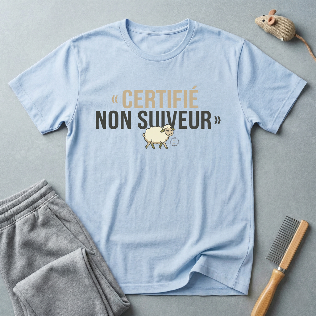 T-Shirt — "Certifié Non Suiveur" Goat Graphic