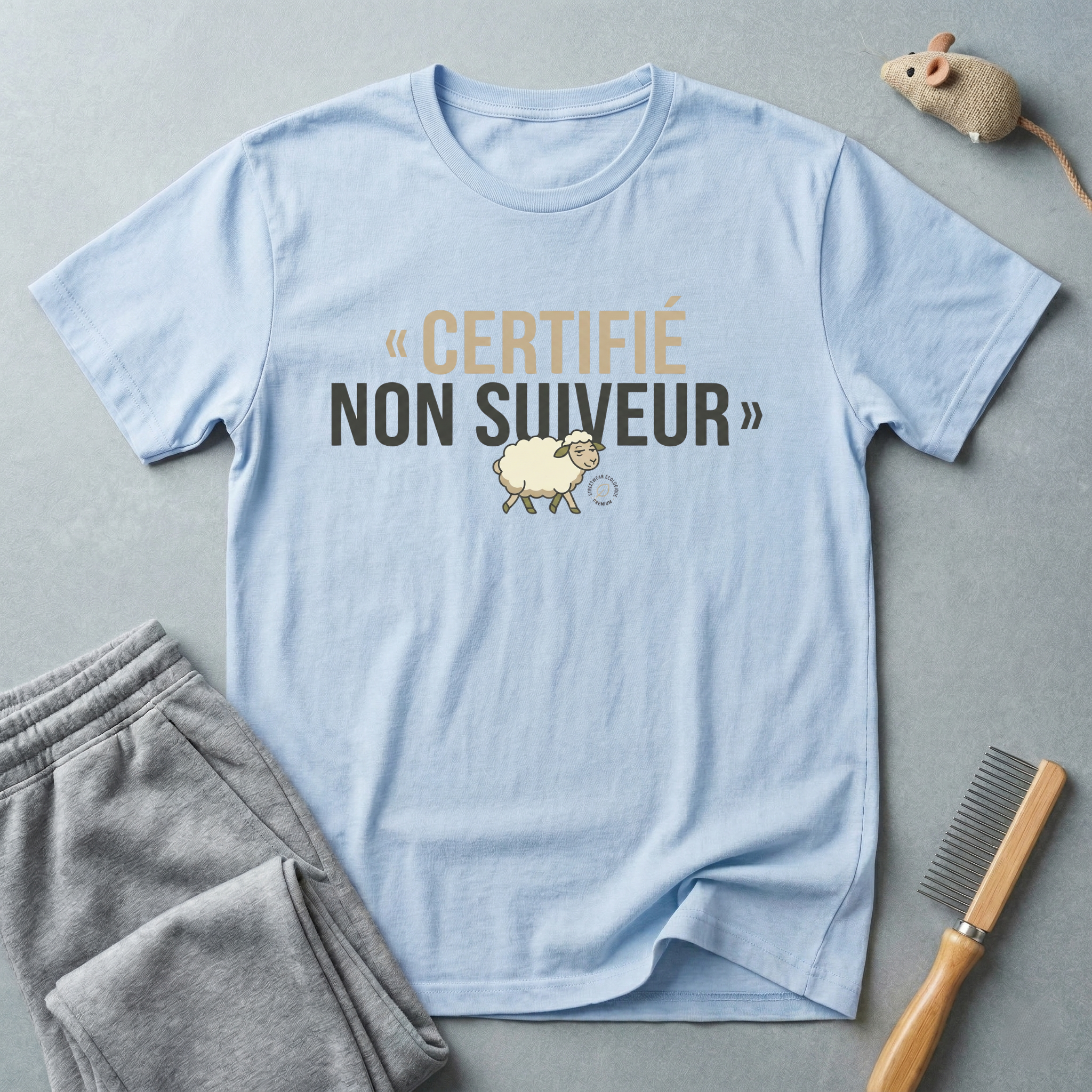 T-Shirt — "Certifié Non Suiveur" Goat Graphic