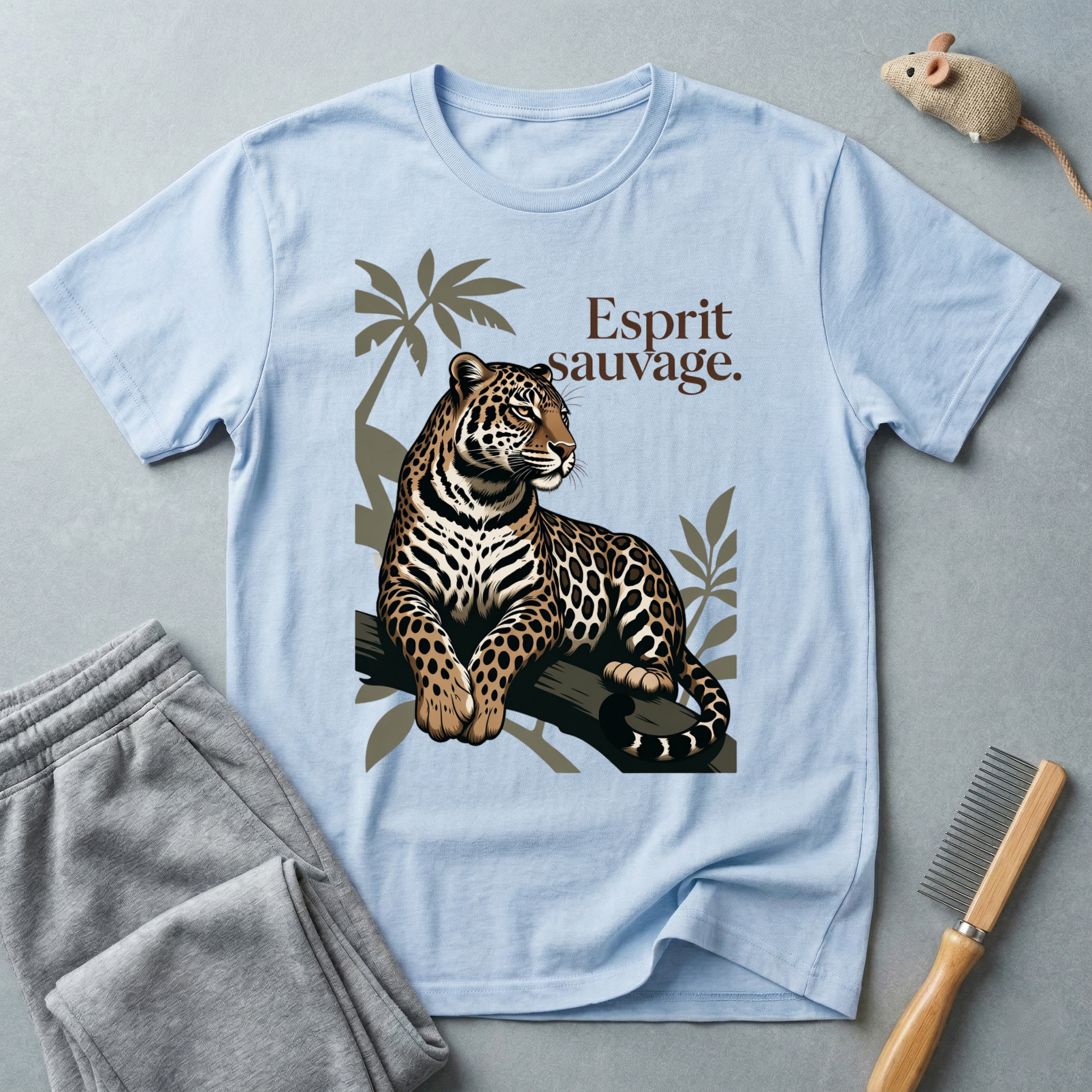 T-shirt graphique Léopard «Esprit Sauvage»