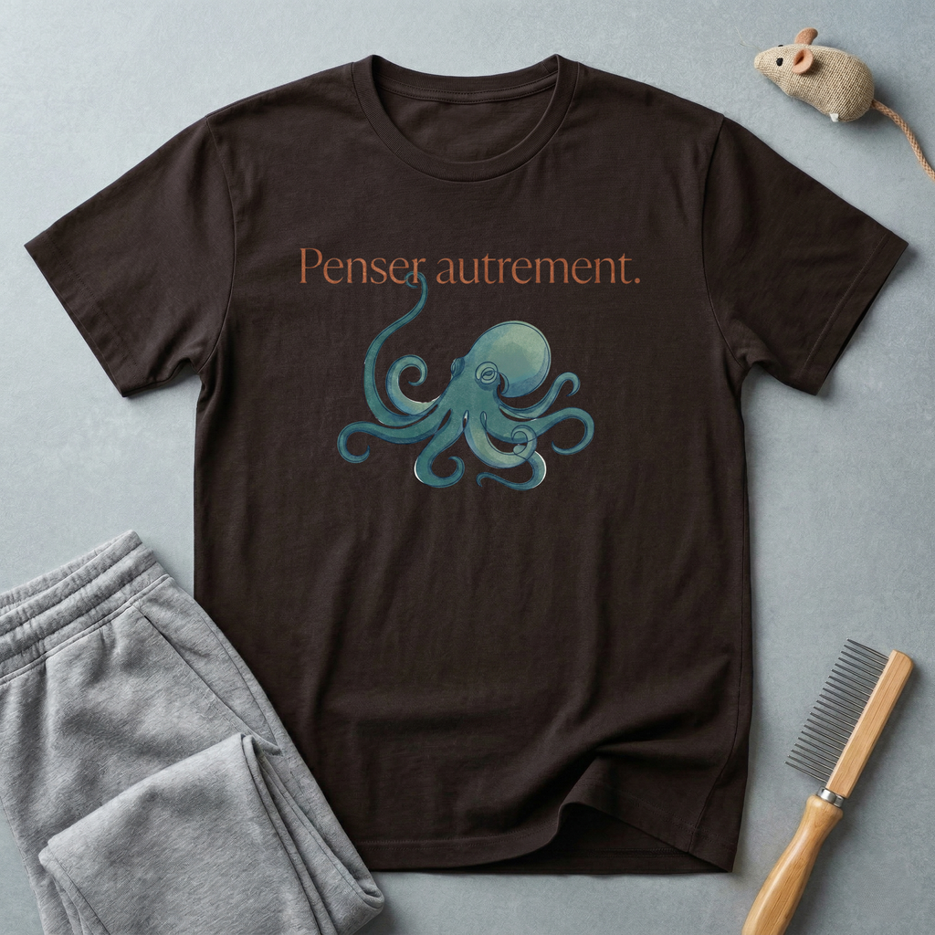 T-shirt graphique pieuvre — «Pensée autrement.»