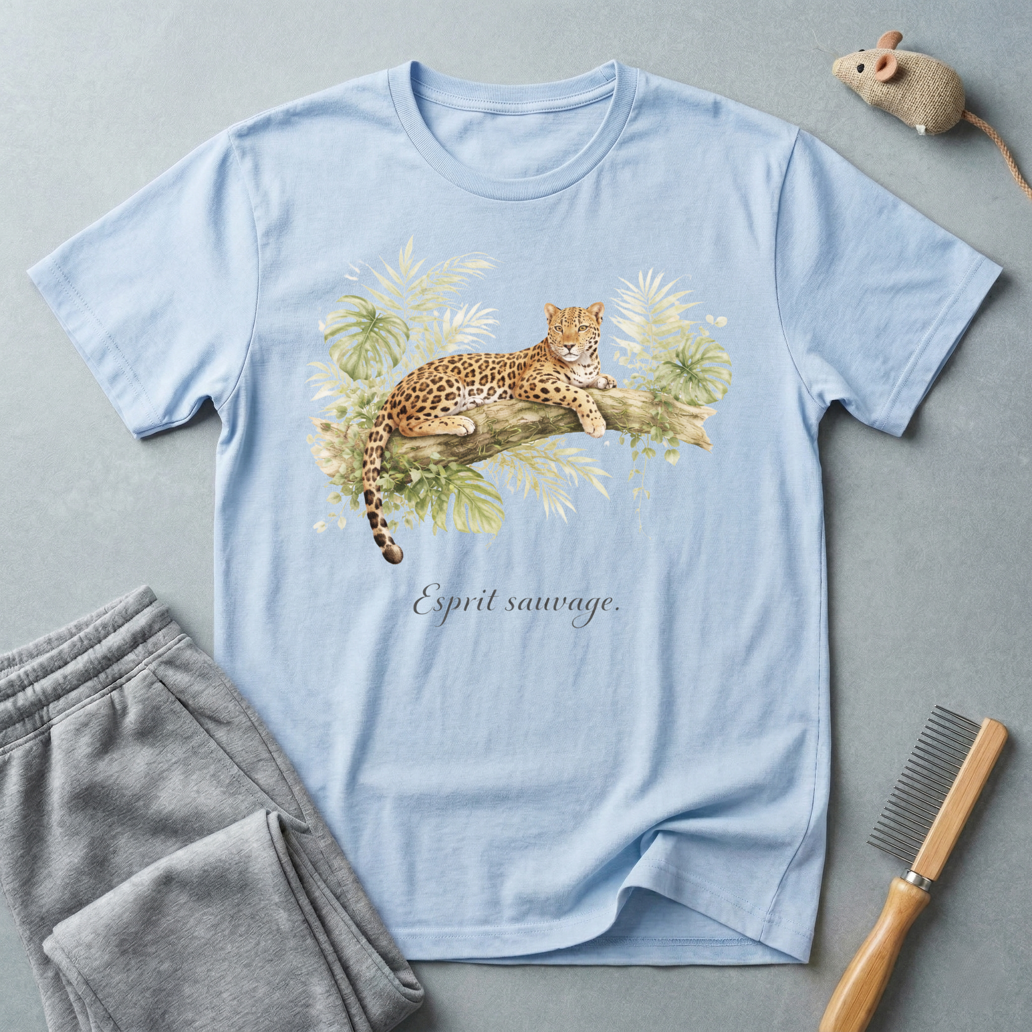 T-shirt botanique Léopard — T-shirt graphique nature «Esprit Sauvage»