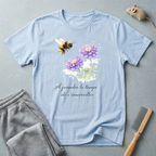 T-shirt abeille florale — "À prendre le temps de s’émerveiller"