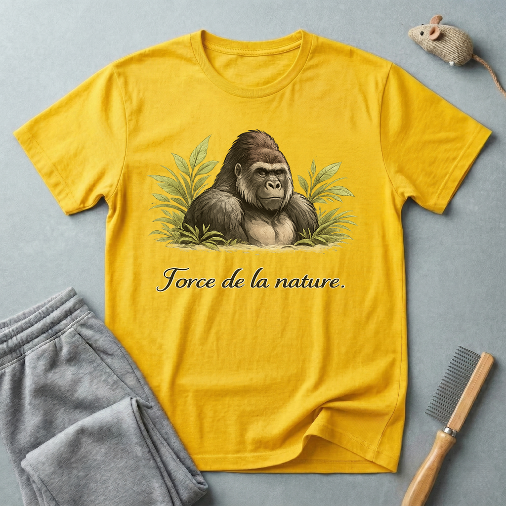 T-shirt Gorille Art Vintage — «Force de la nature.»