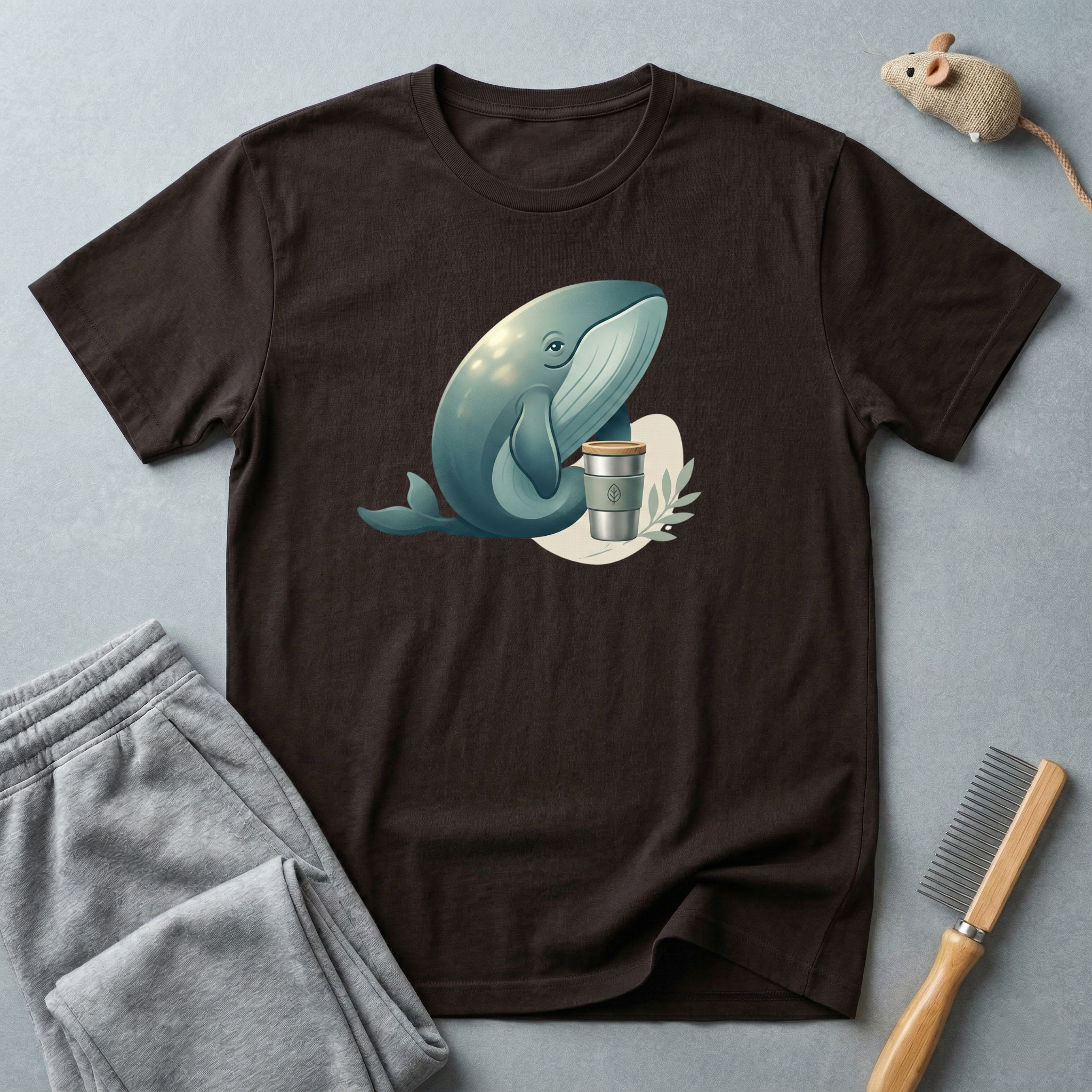 T-shirt graphique Baleine et tasse de café