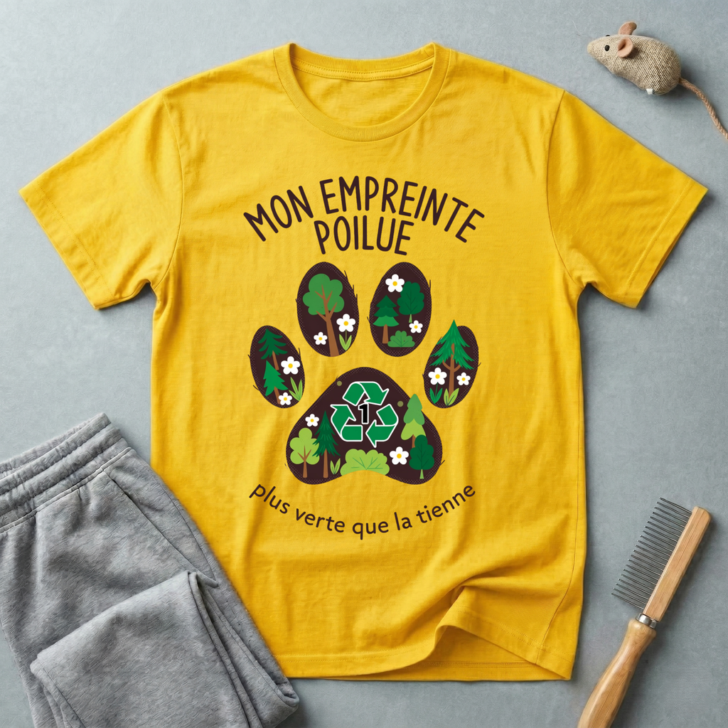 "Mon empreinte poilue" Graphisme de patte florale