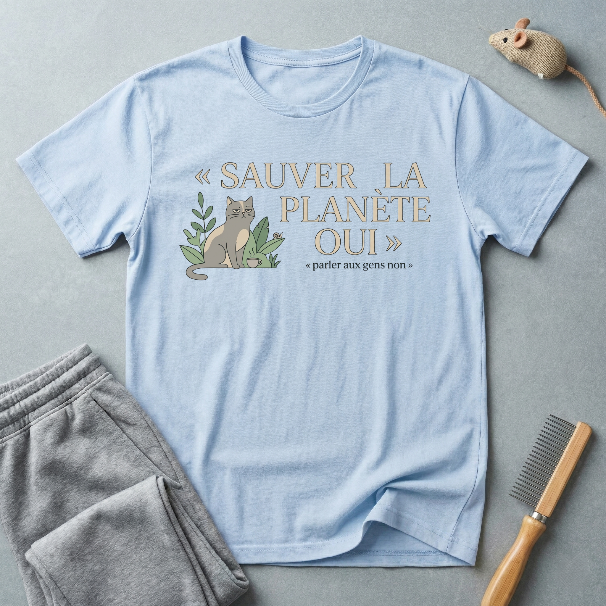 T-Shirt — "Sauver la Planète Oui" "parler aux gens non"