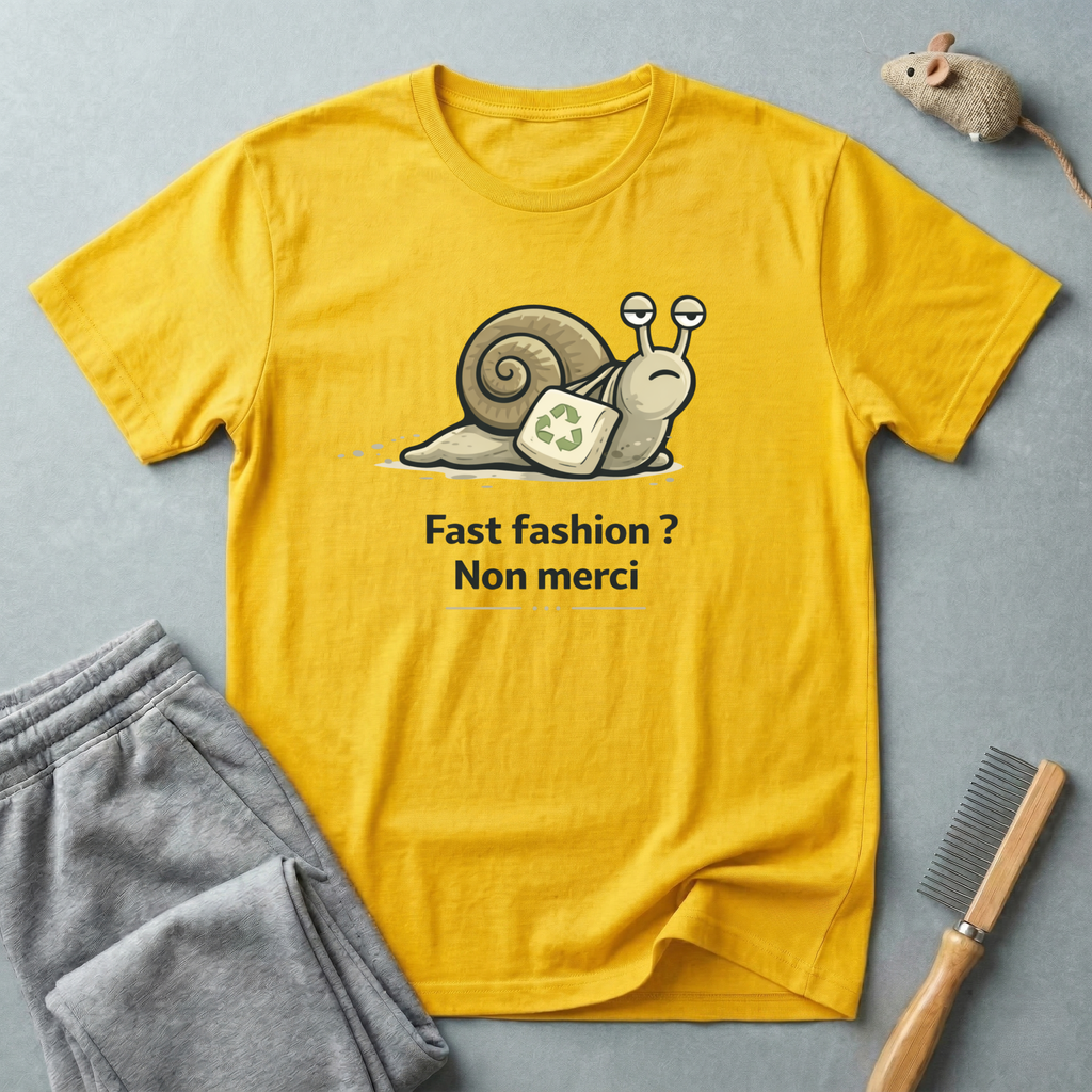 Eco Escargot T-Shirt — "Fast fashion? Non merci"