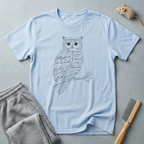 T-shirt hibou calligraphie — T-shirt faune à écriture vintage