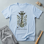 T-shirt silhouette de girafe et feuilles — T-shirt nature écoresponsable «Grandir avec la nature»