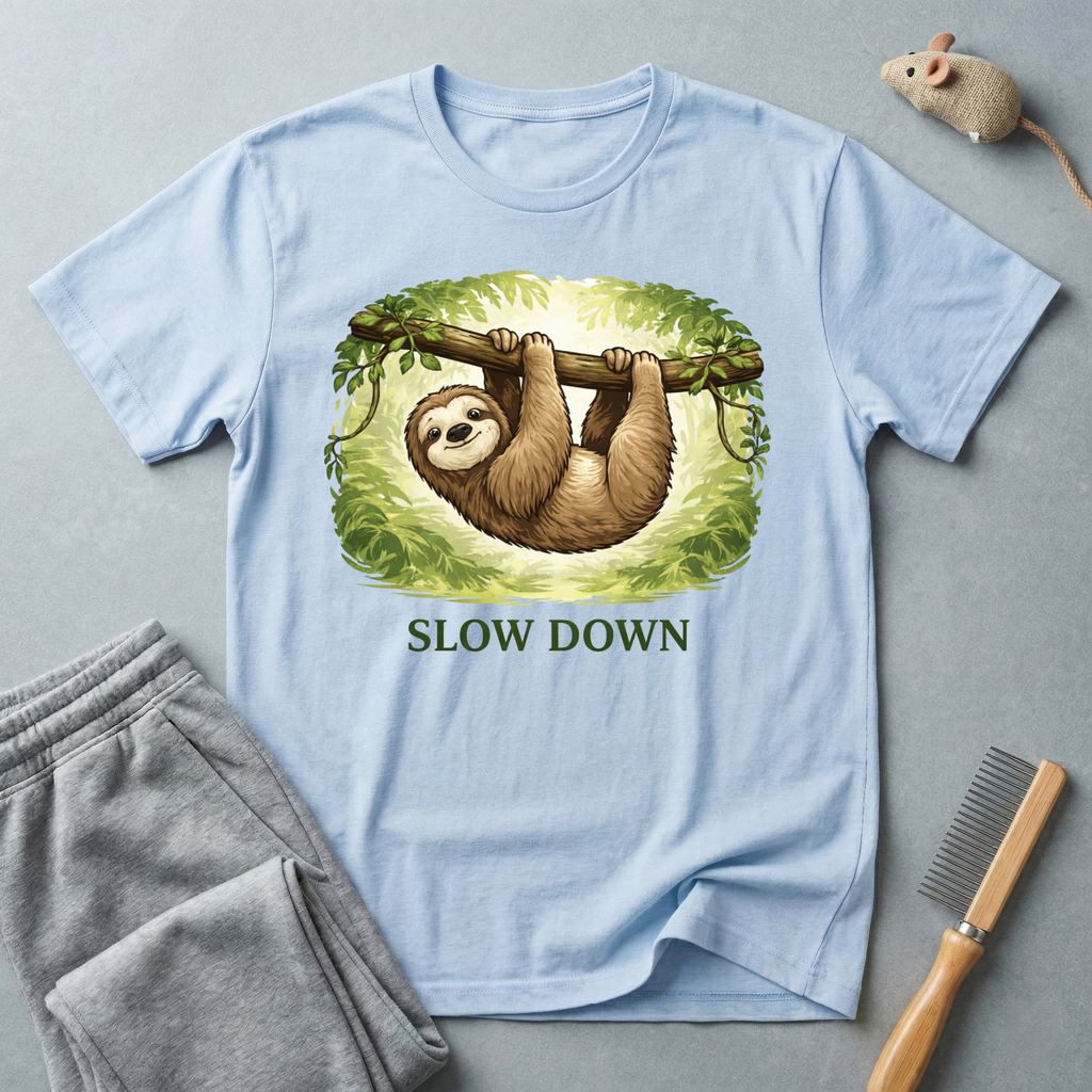 "Slow Down" Lazy T-shirt — Casual-style nature graphic tee
