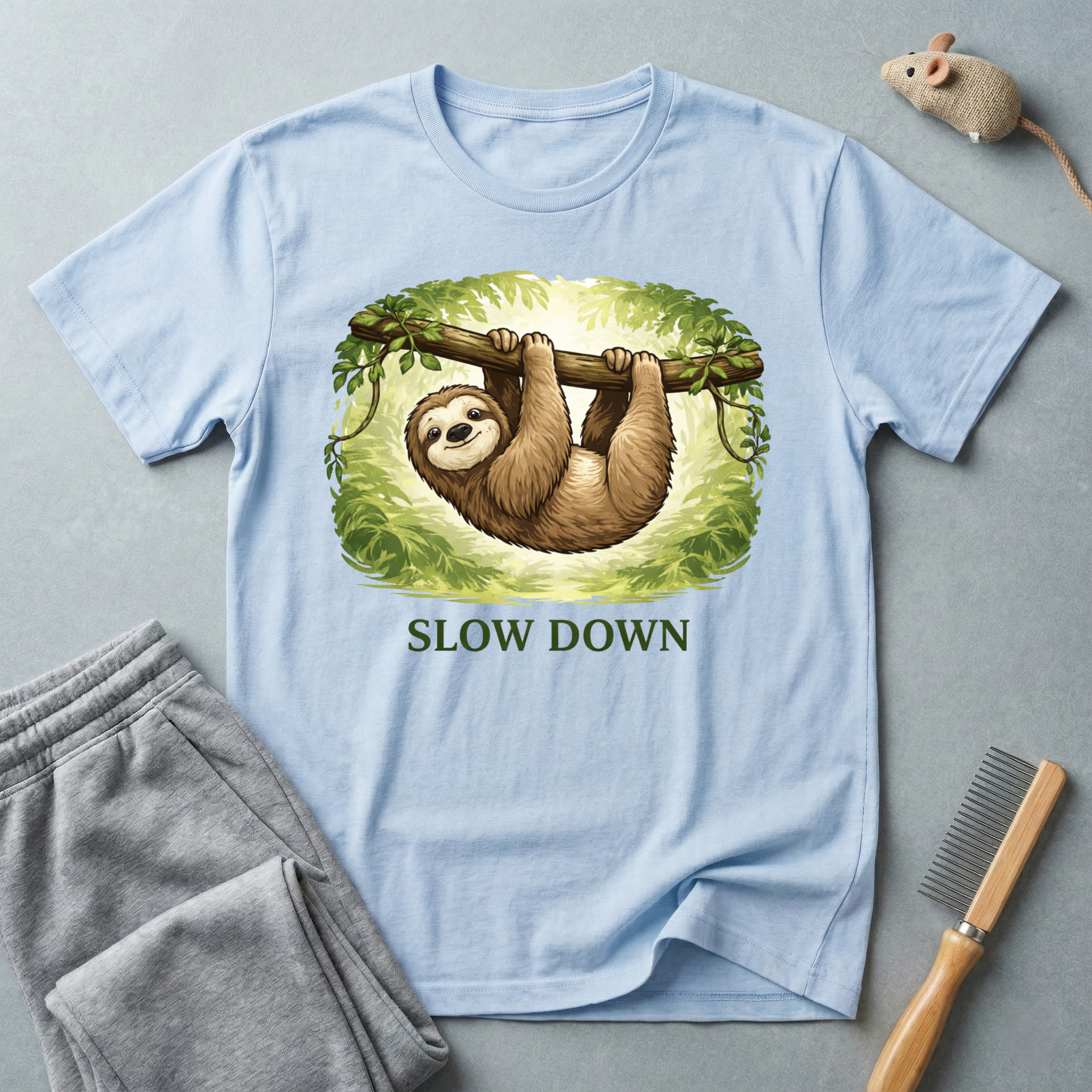 "Slow Down" Lazy T-shirt — Casual-style nature graphic tee