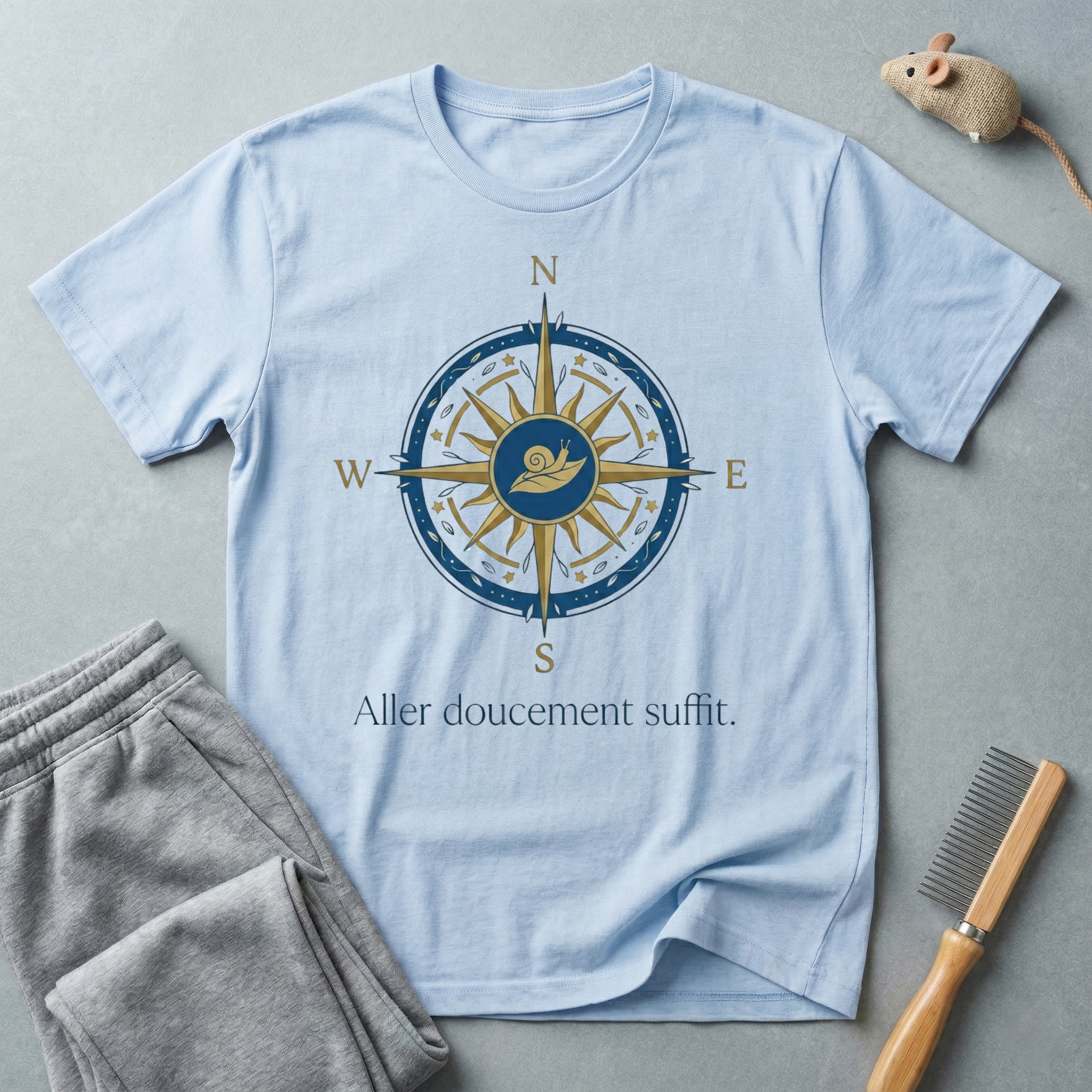 T-shirt Rose des vents — «Aller doucement suffit»