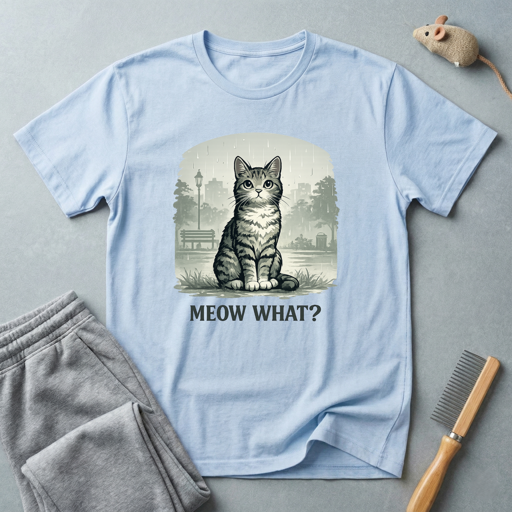 Cute Vintage Cat T-Shirt — “Meow What?”